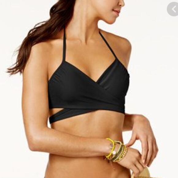 Sundazed Simone Black Wrap Bikini Top size 32C NEW - Picture 1 of 8
